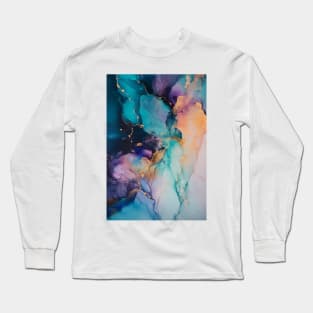 Ultraviolet Utopia - Abstract Alcohol Ink Art Long Sleeve T-Shirt